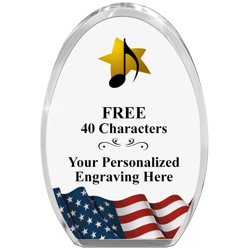 OVAL FLAG STANDING PAPERWEIGHT