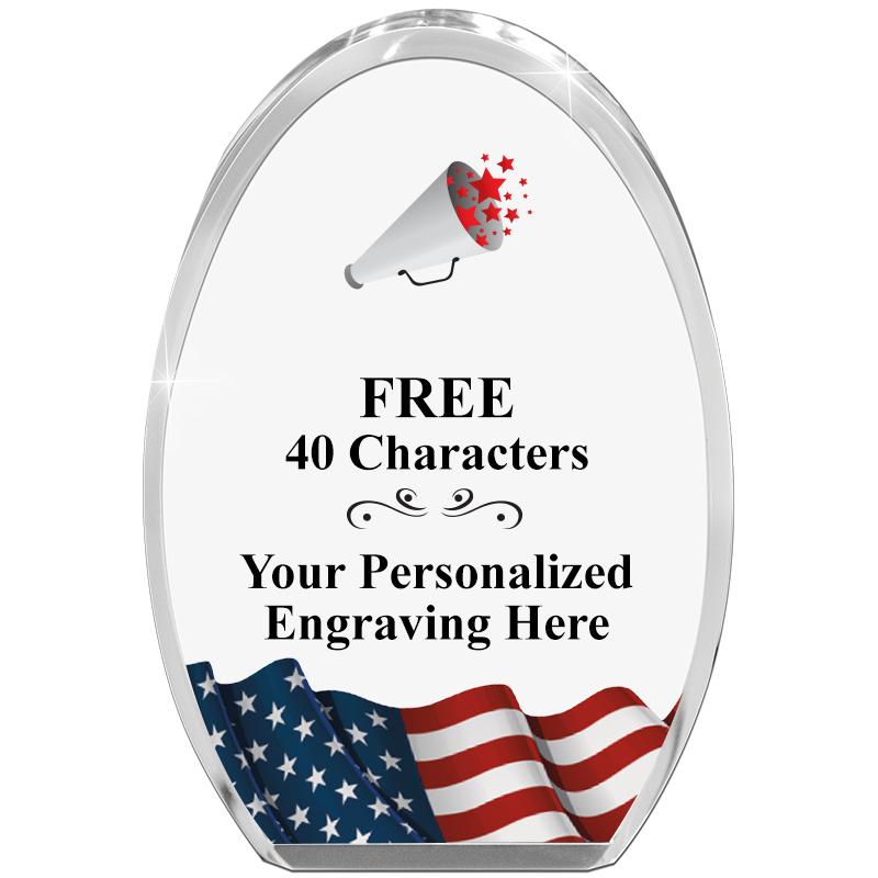 OVAL FLAG STANDING PAPERWEIGHT