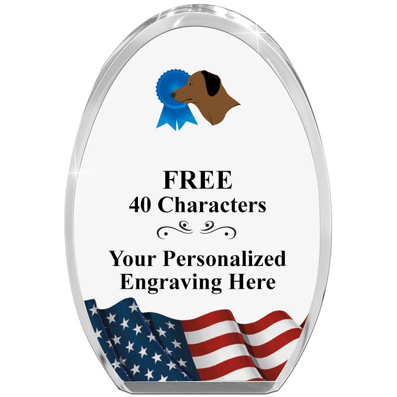 OVAL FLAG STANDING PAPERWEIGHT