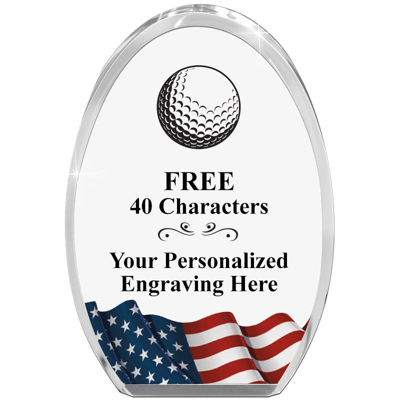 OVAL FLAG STANDING PAPERWEIGHT