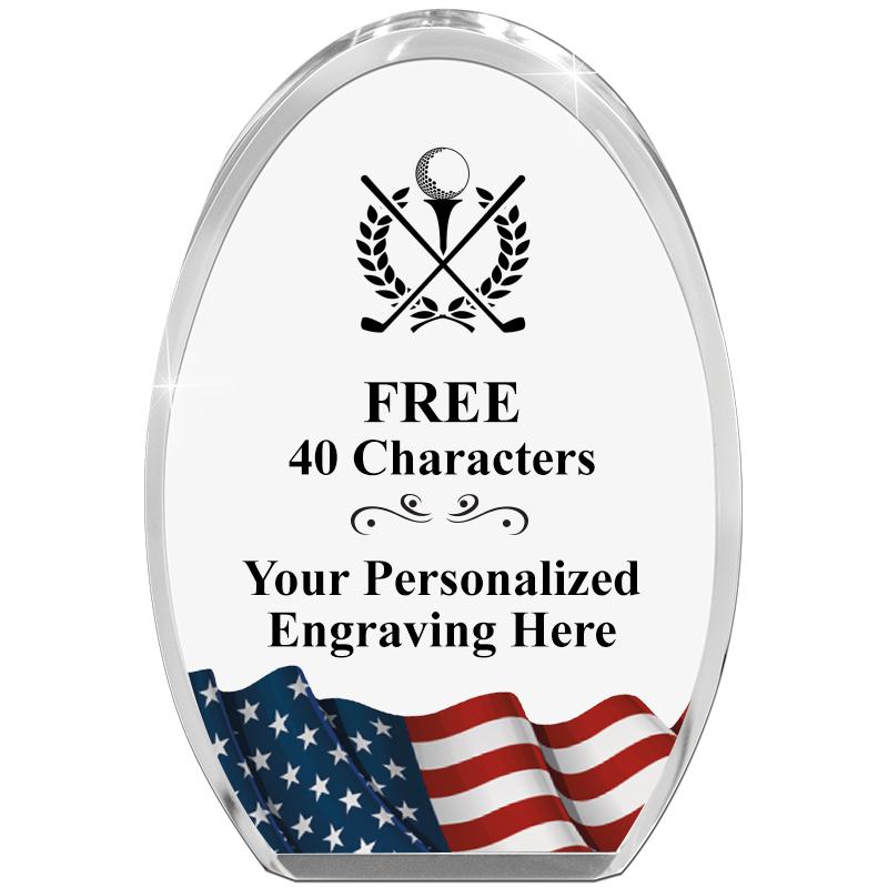 OVAL FLAG STANDING PAPERWEIGHT