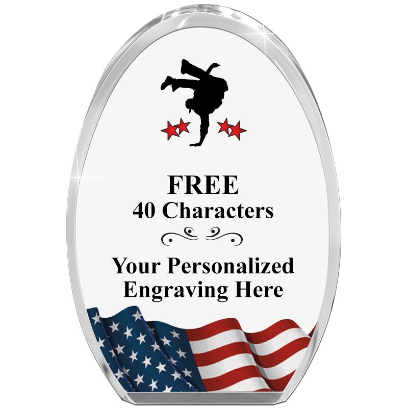 OVAL FLAG STANDING PAPERWEIGHT