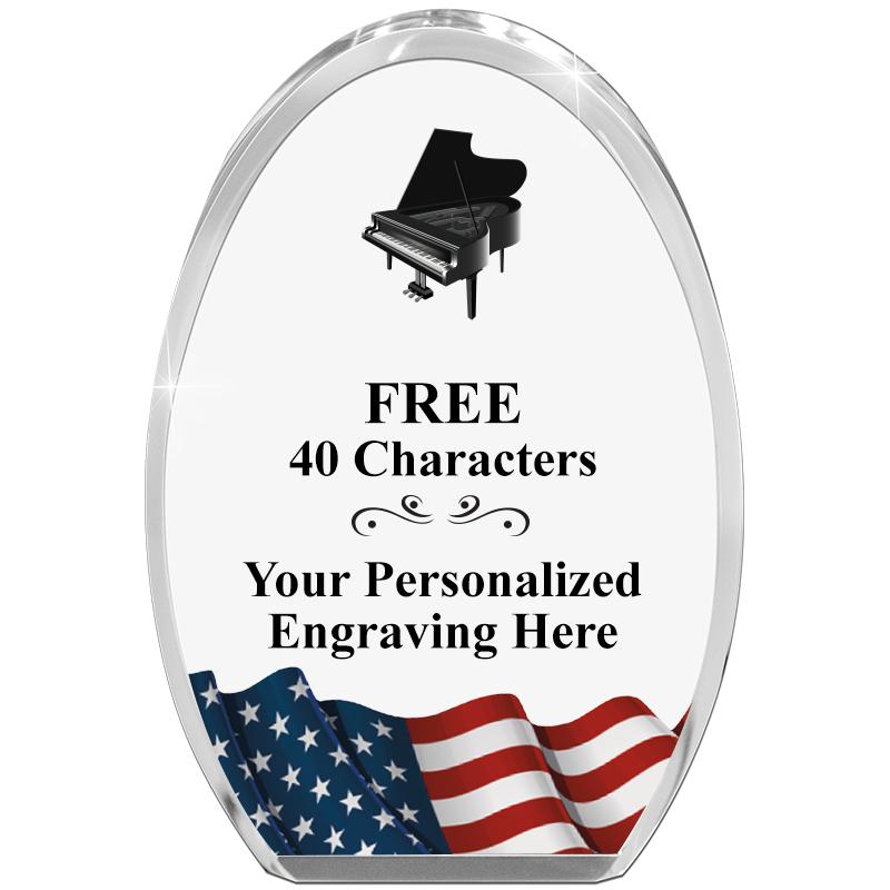 OVAL FLAG STANDING PAPERWEIGHT