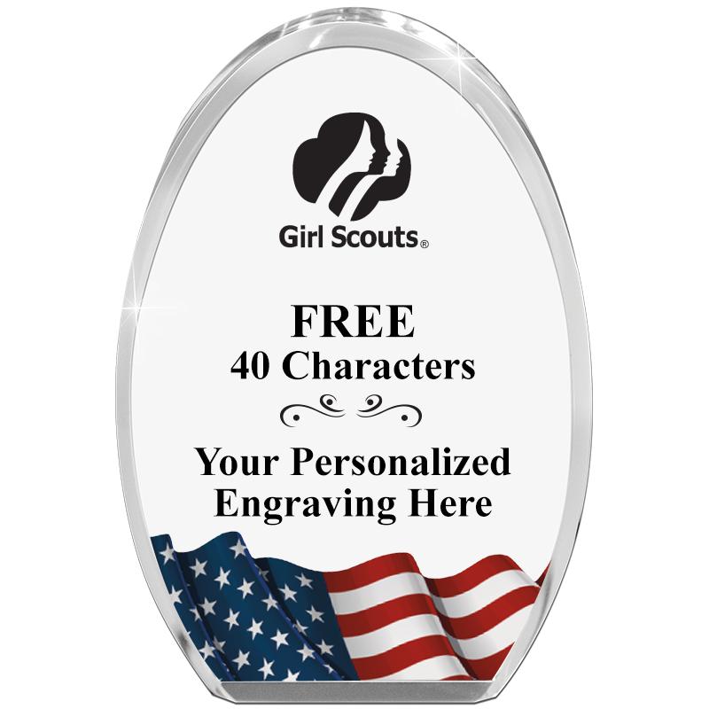 OVAL FLAG STANDING PAPERWEIGHT