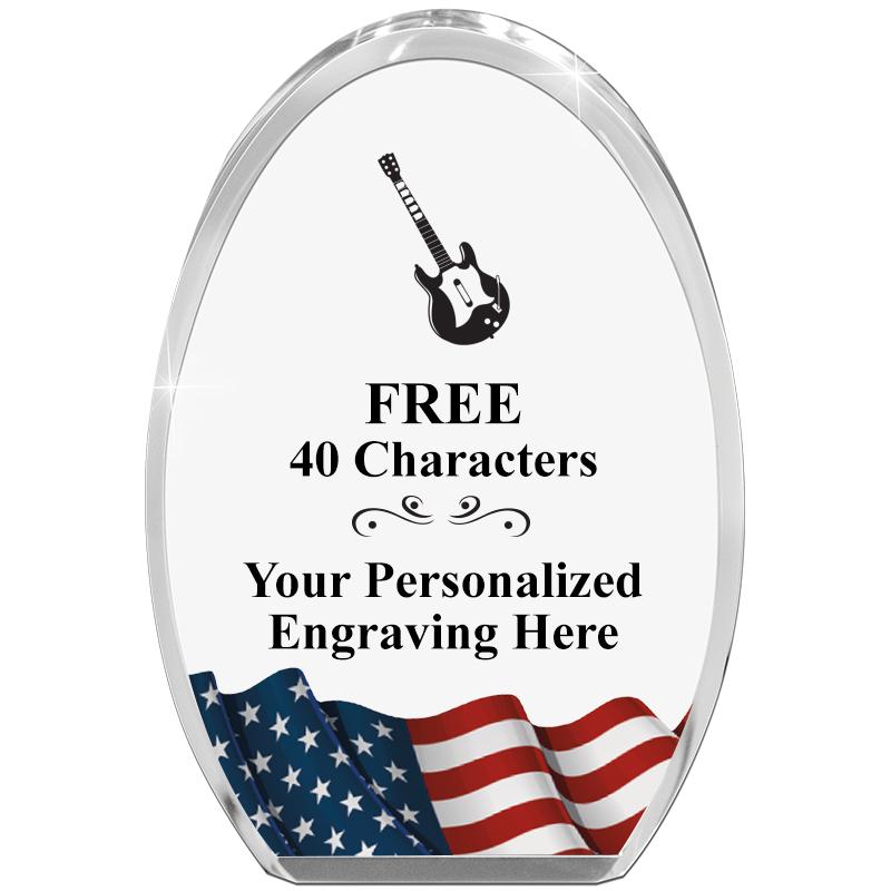 OVAL FLAG STANDING PAPERWEIGHT