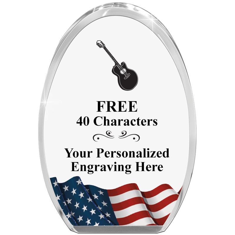 OVAL FLAG STANDING PAPERWEIGHT