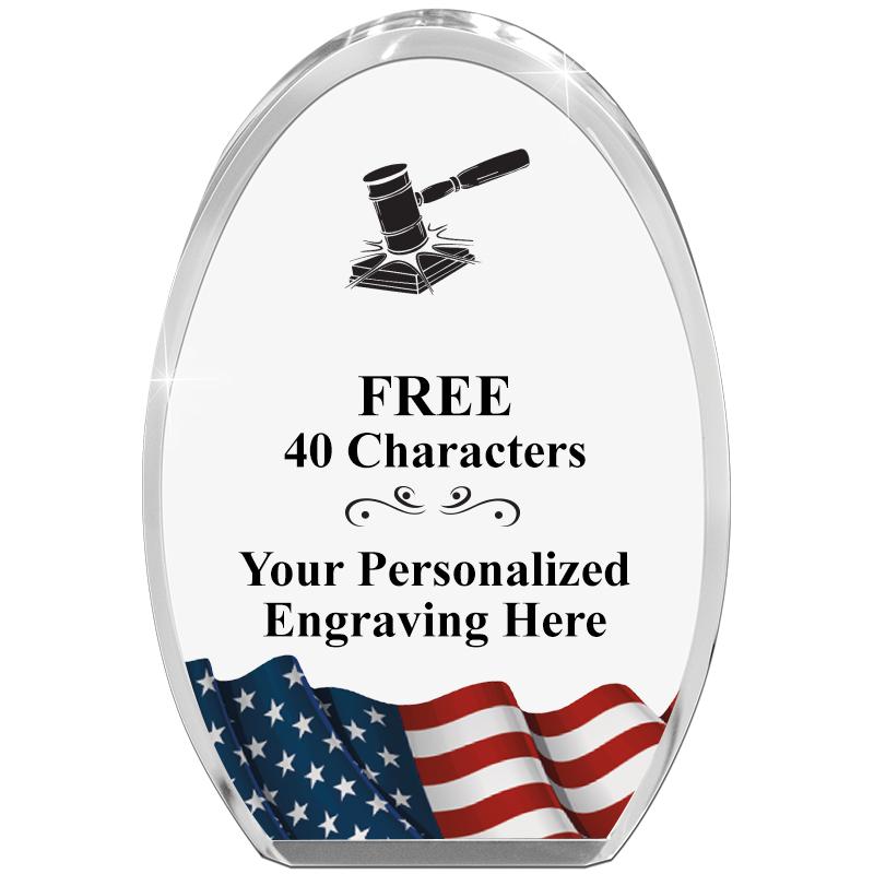 OVAL FLAG STANDING PAPERWEIGHT