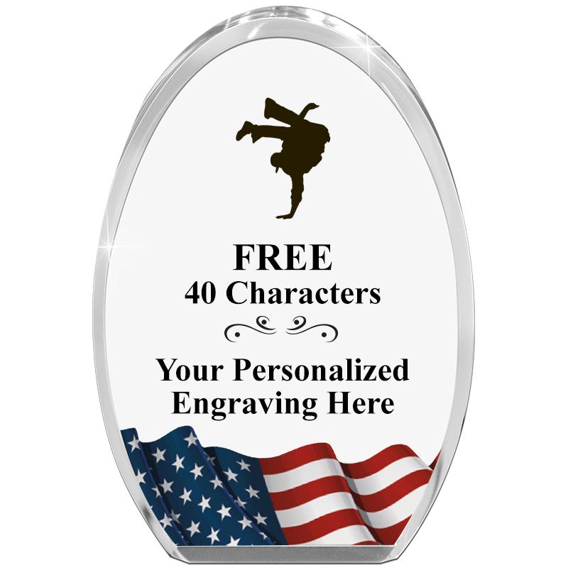 OVAL FLAG STANDING PAPERWEIGHT
