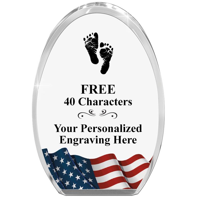 OVAL FLAG STANDING PAPERWEIGHT