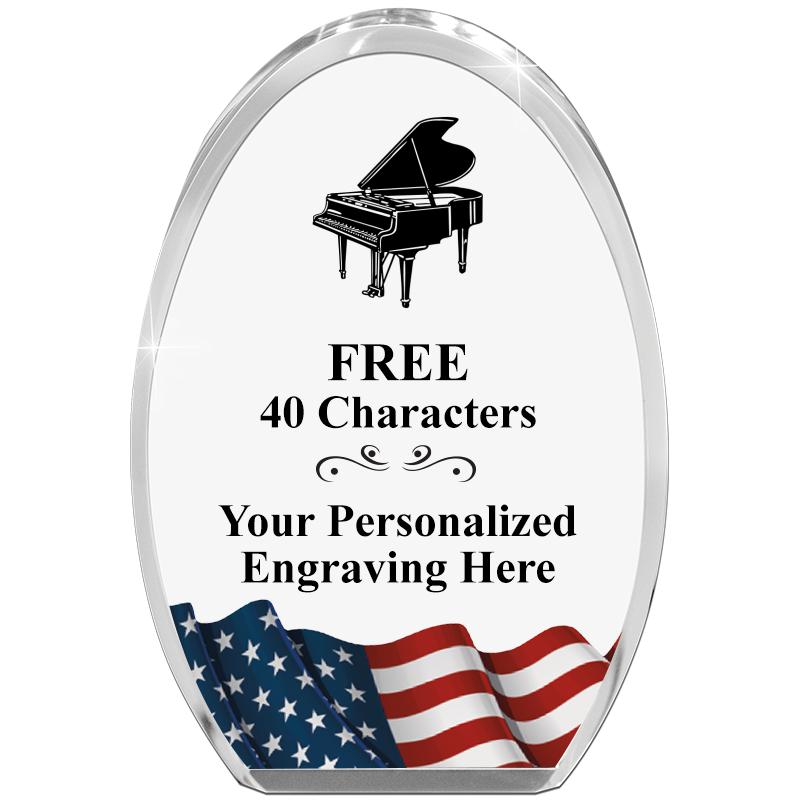 OVAL FLAG STANDING PAPERWEIGHT