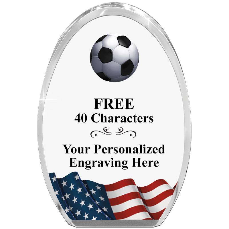 OVAL FLAG STANDING PAPERWEIGHT