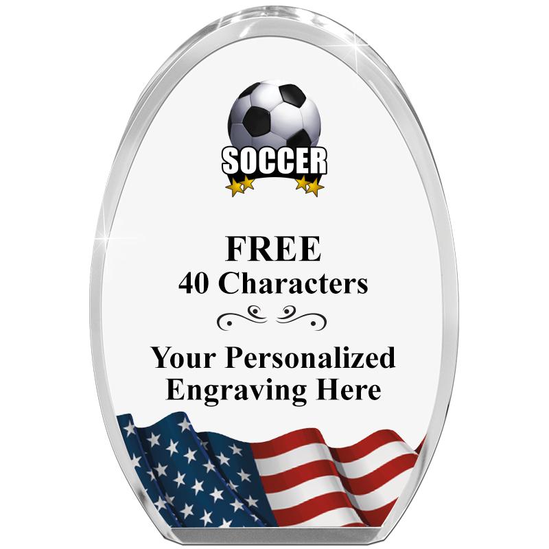 OVAL FLAG STANDING PAPERWEIGHT