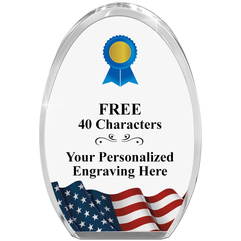 OVAL FLAG STANDING PAPERWEIGHT