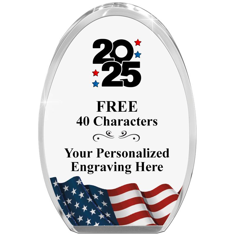 OVAL FLAG STANDING PAPERWEIGHT