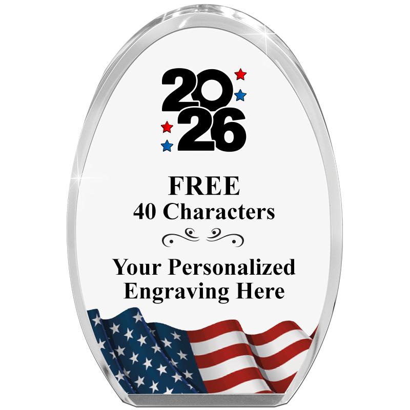 OVAL FLAG STANDING PAPERWEIGHT