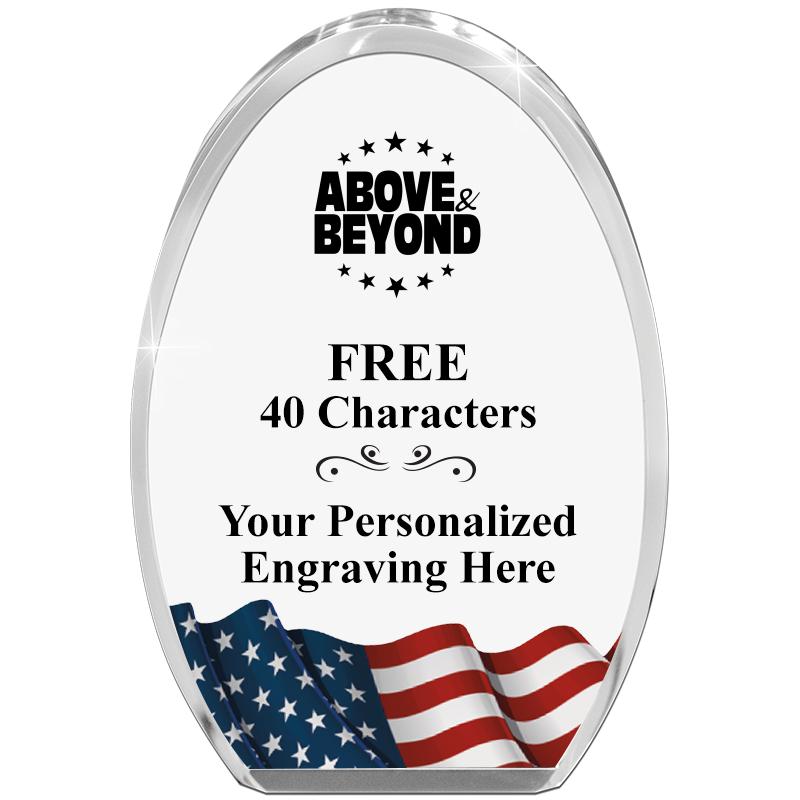 OVAL FLAG STANDING PAPERWEIGHT