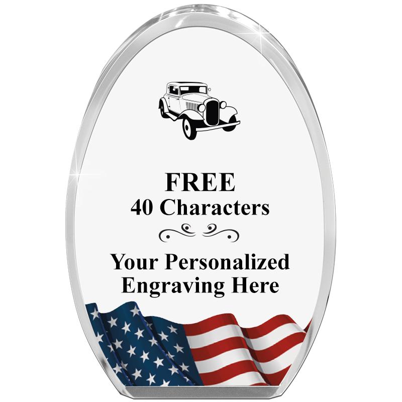 OVAL FLAG STANDING PAPERWEIGHT