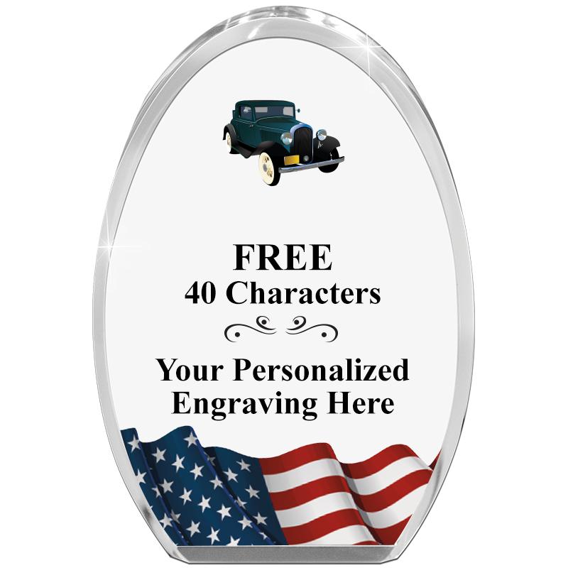 OVAL FLAG STANDING PAPERWEIGHT