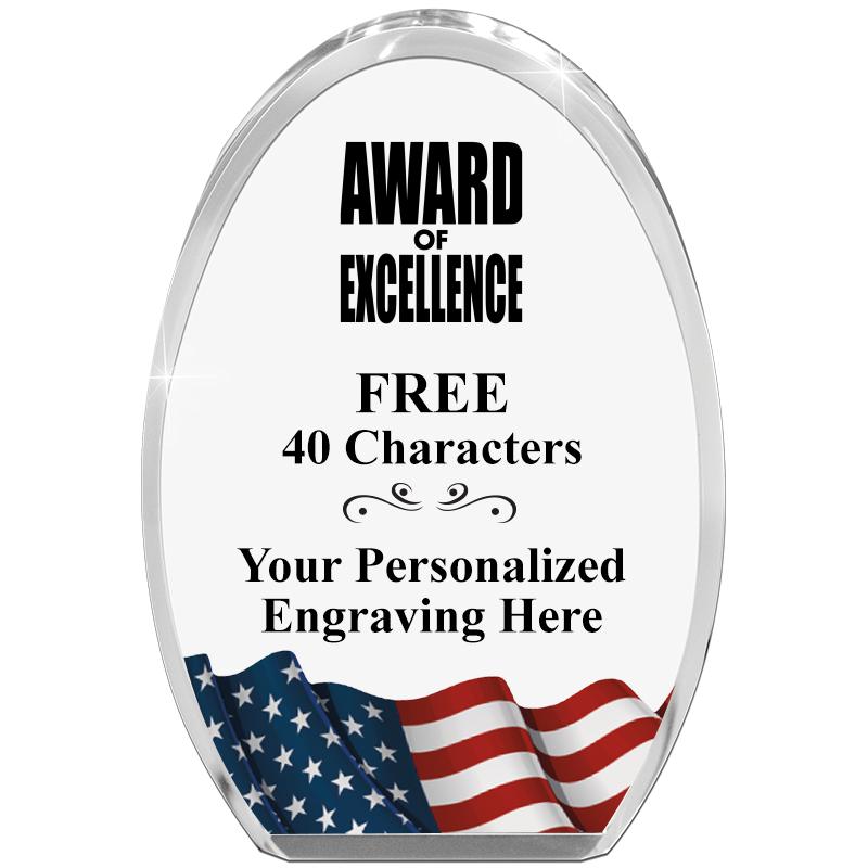 OVAL FLAG STANDING PAPERWEIGHT