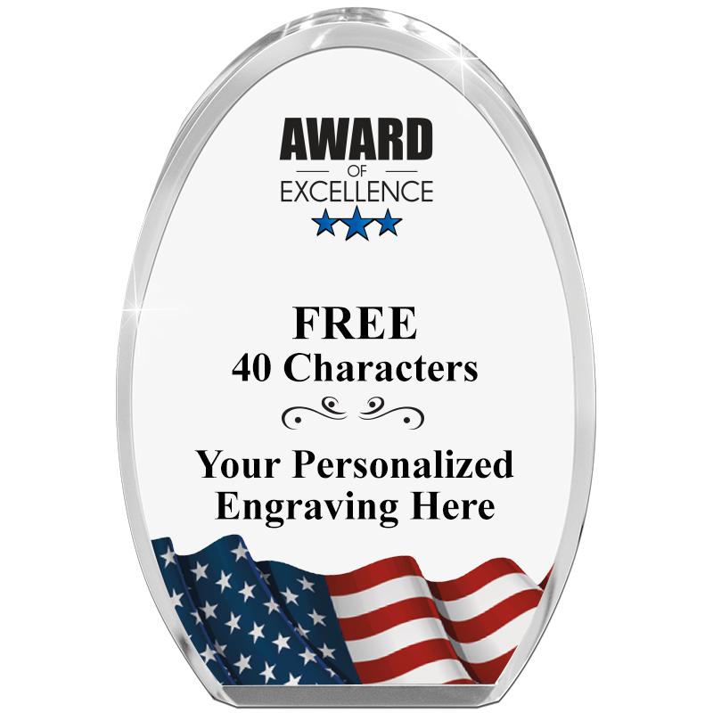 OVAL FLAG STANDING PAPERWEIGHT