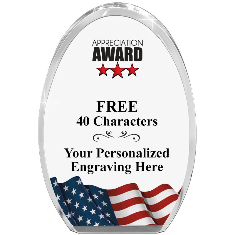 OVAL FLAG STANDING PAPERWEIGHT