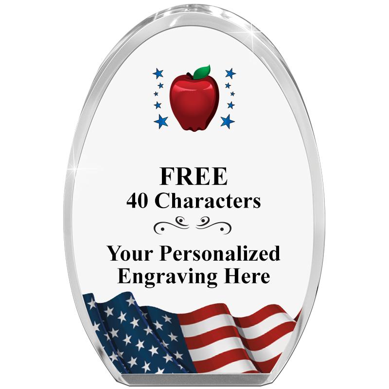 OVAL FLAG STANDING PAPERWEIGHT