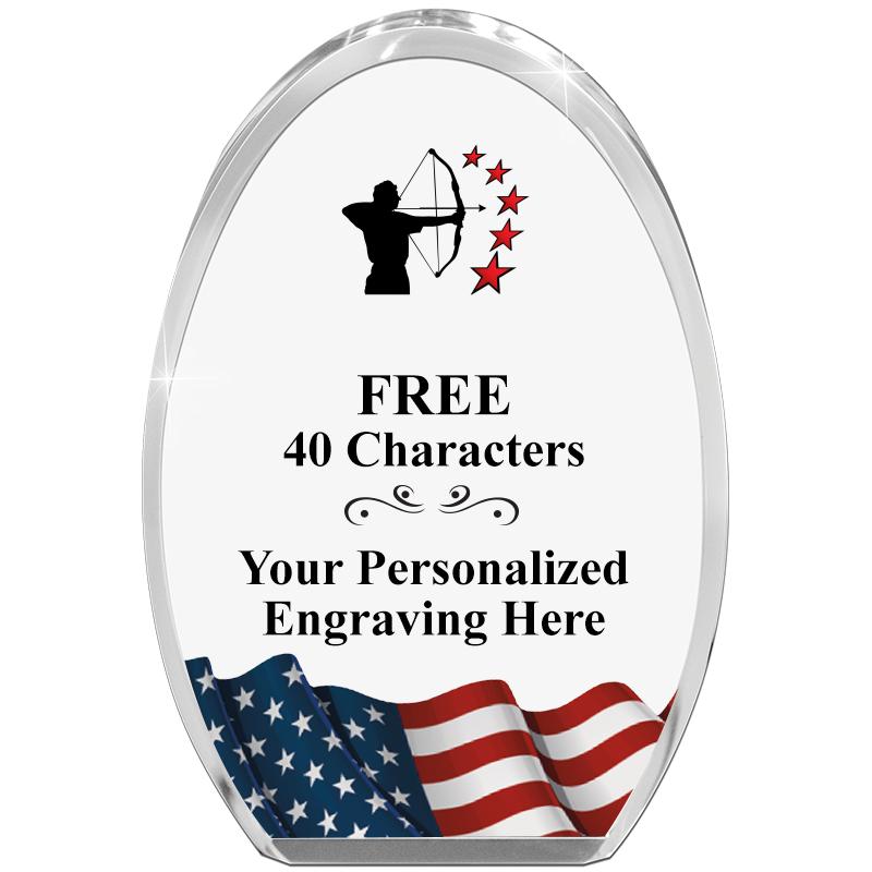 OVAL FLAG STANDING PAPERWEIGHT