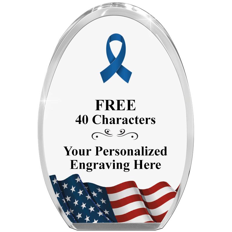 OVAL FLAG STANDING PAPERWEIGHT