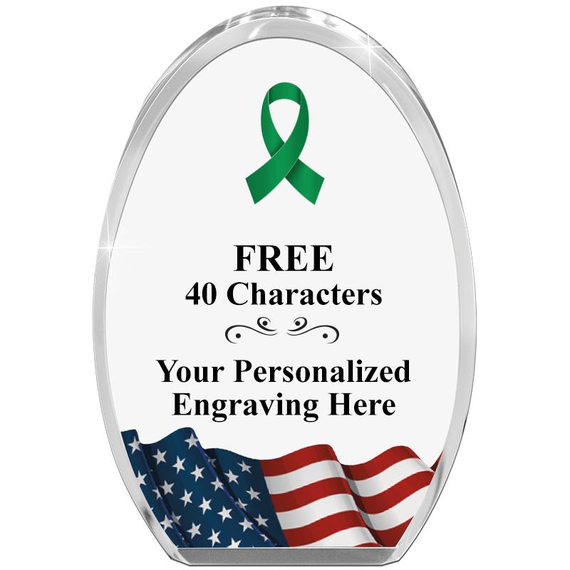 OVAL FLAG STANDING PAPERWEIGHT