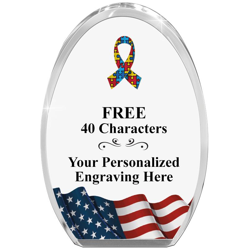 OVAL FLAG STANDING PAPERWEIGHT