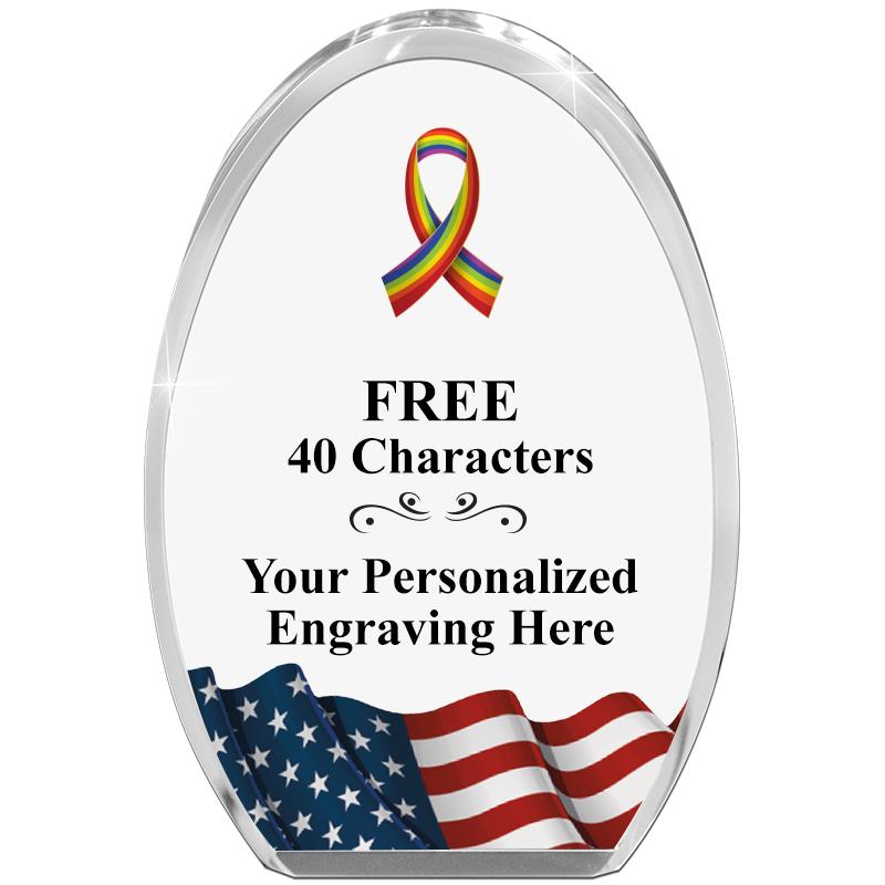 OVAL FLAG STANDING PAPERWEIGHT