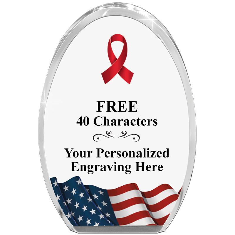 OVAL FLAG STANDING PAPERWEIGHT