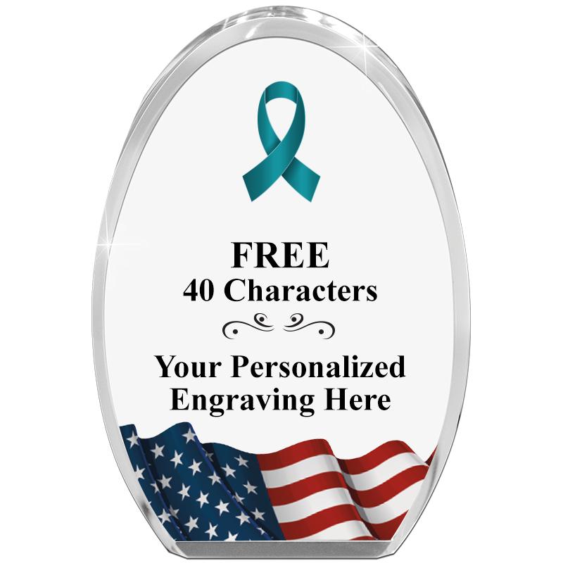 OVAL FLAG STANDING PAPERWEIGHT