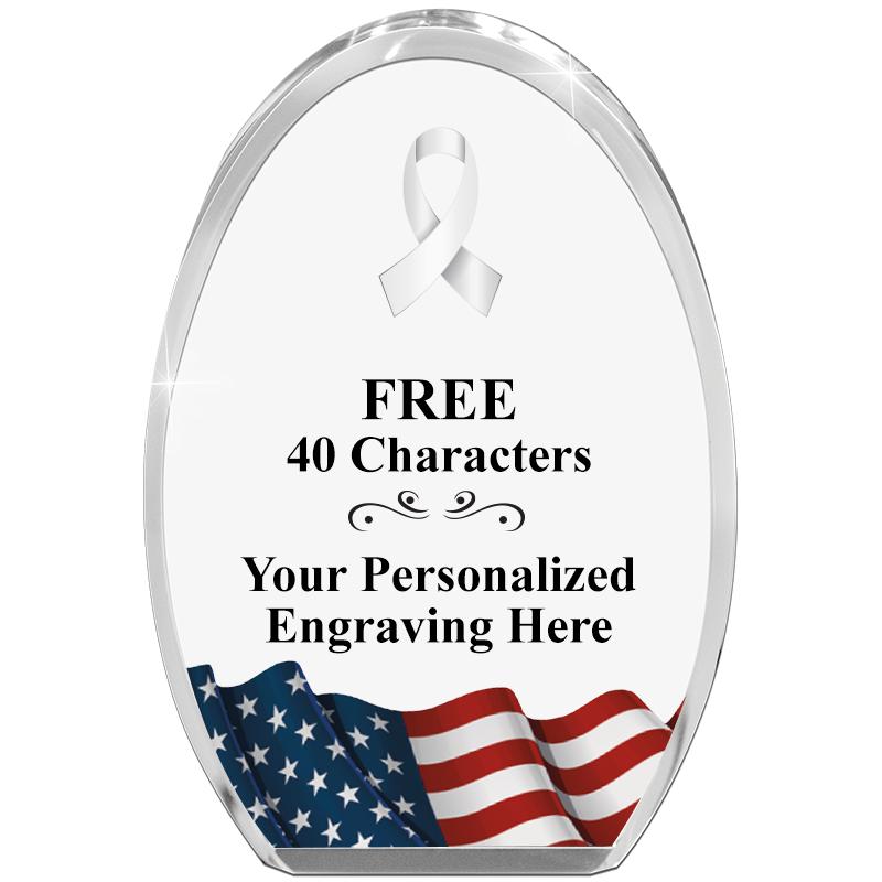 OVAL FLAG STANDING PAPERWEIGHT