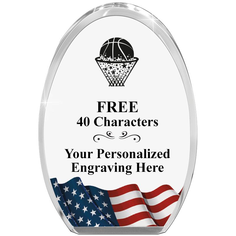 OVAL FLAG STANDING PAPERWEIGHT