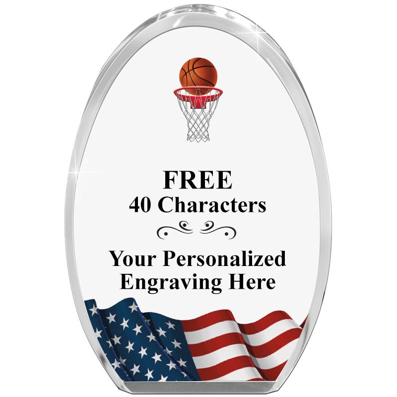 OVAL FLAG STANDING PAPERWEIGHT