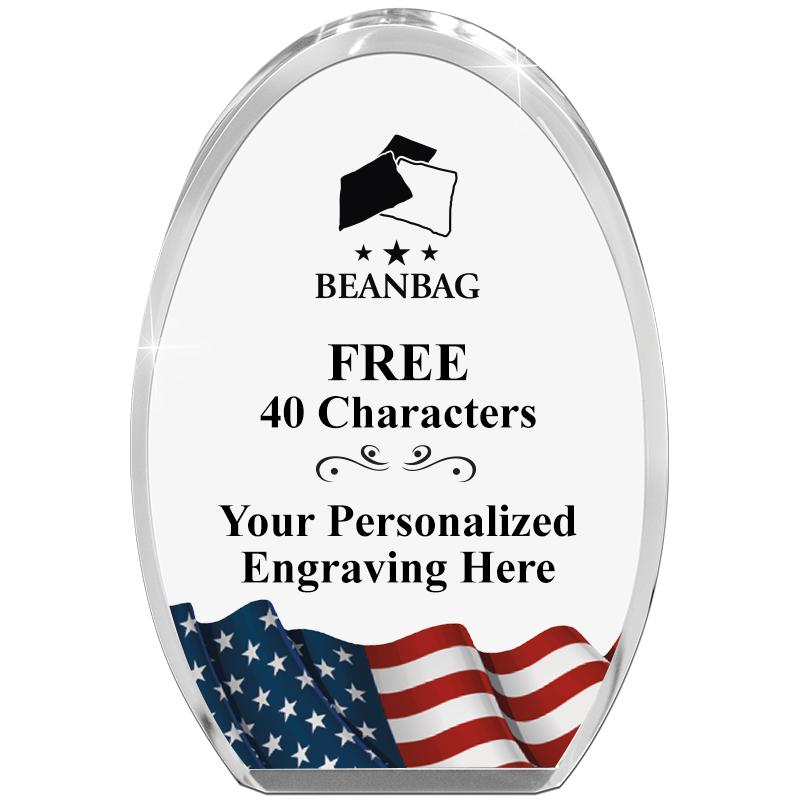 OVAL FLAG STANDING PAPERWEIGHT