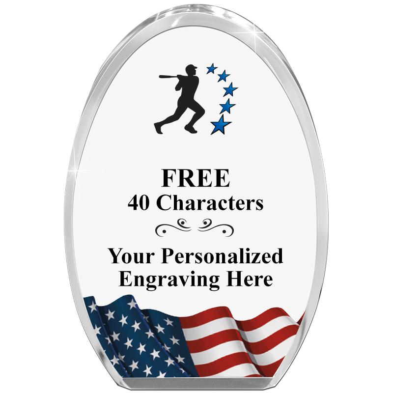 OVAL FLAG STANDING PAPERWEIGHT