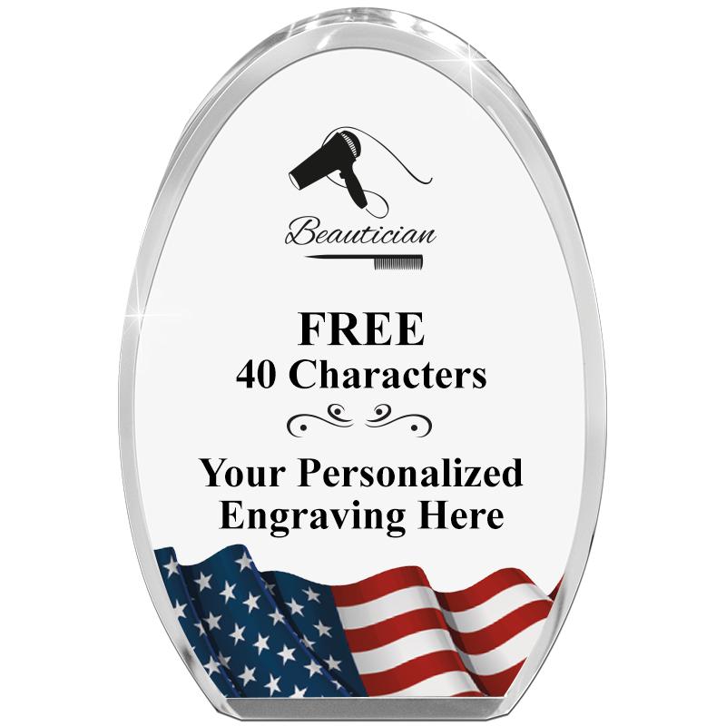 OVAL FLAG STANDING PAPERWEIGHT