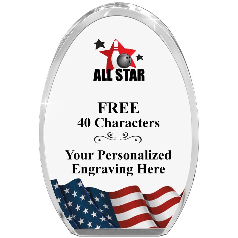 OVAL FLAG STANDING PAPERWEIGHT