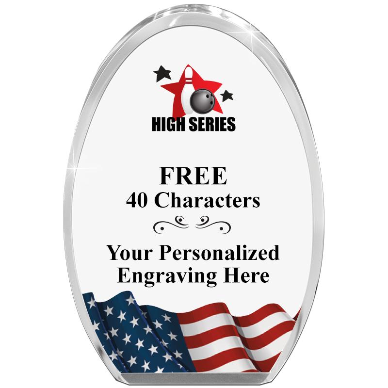 OVAL FLAG STANDING PAPERWEIGHT