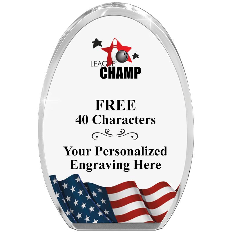 OVAL FLAG STANDING PAPERWEIGHT