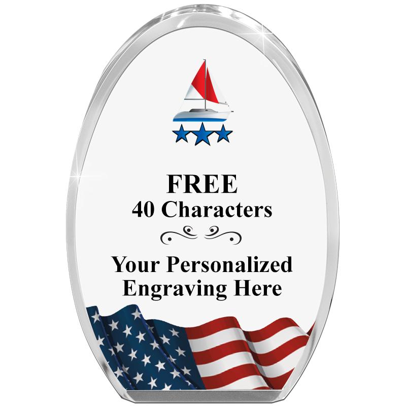 OVAL FLAG STANDING PAPERWEIGHT