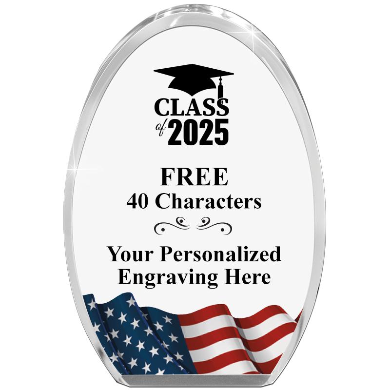 OVAL FLAG STANDING PAPERWEIGHT