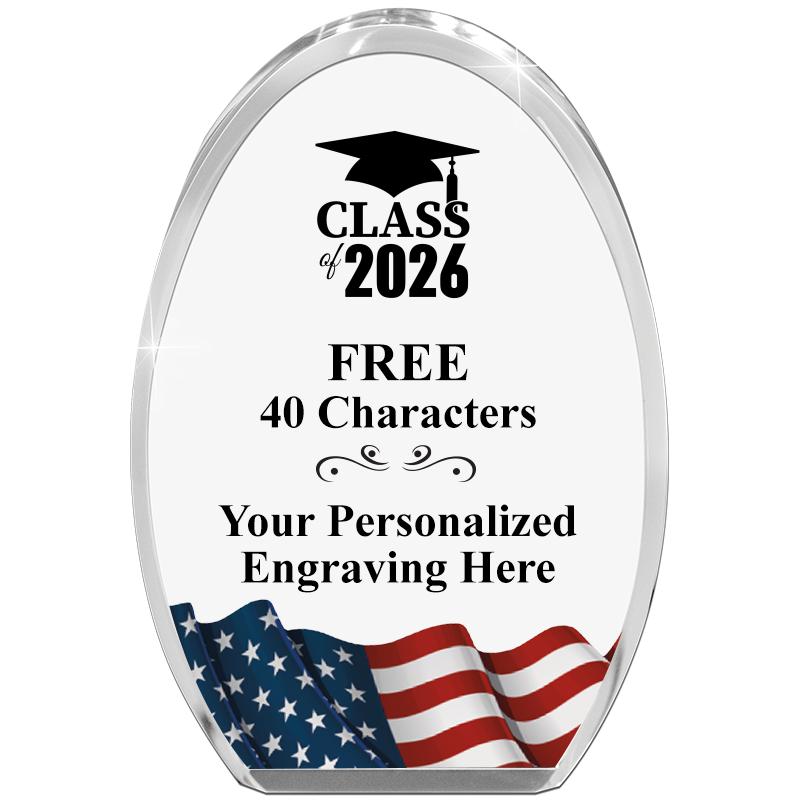 OVAL FLAG STANDING PAPERWEIGHT