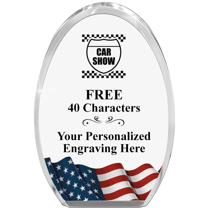 OVAL FLAG STANDING PAPERWEIGHT