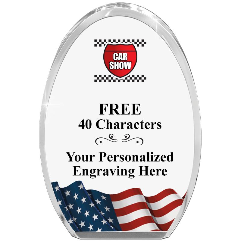 OVAL FLAG STANDING PAPERWEIGHT