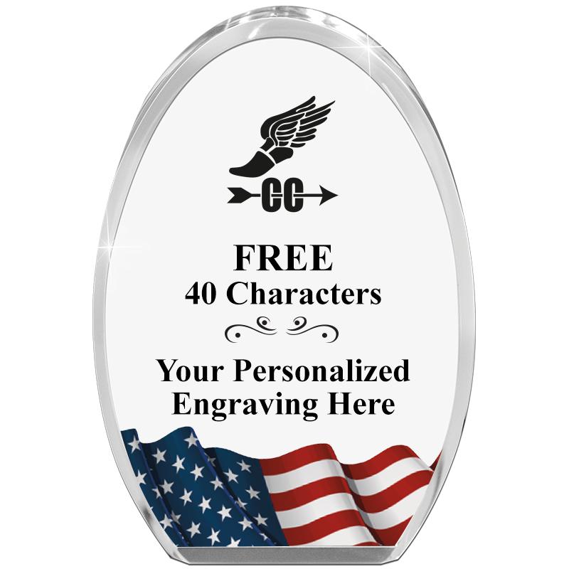 OVAL FLAG STANDING PAPERWEIGHT
