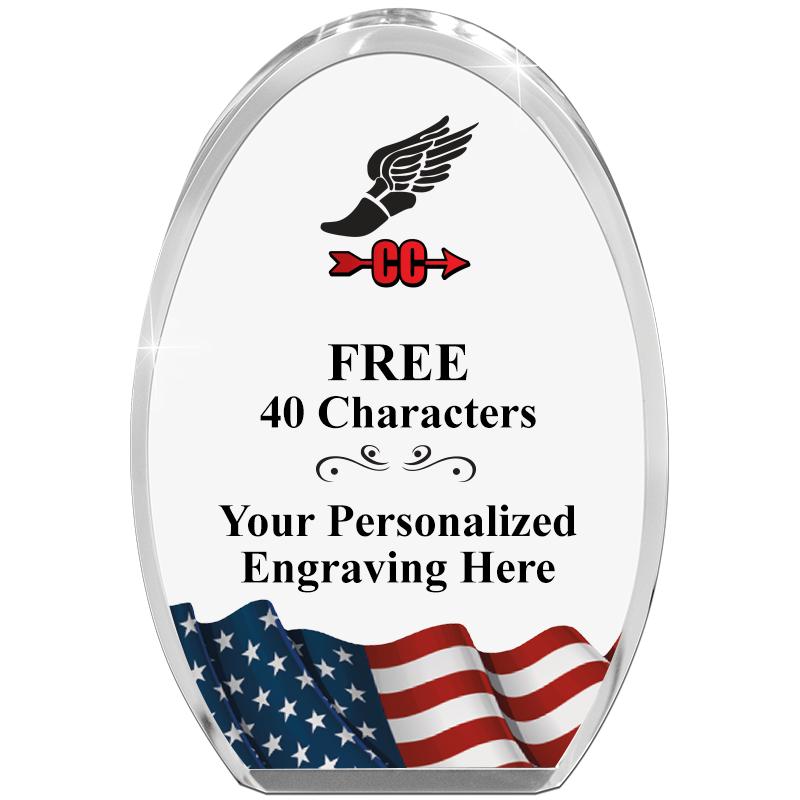 OVAL FLAG STANDING PAPERWEIGHT