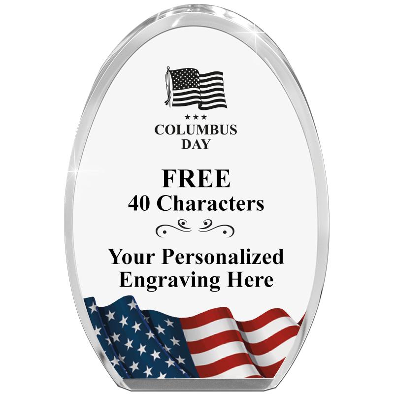 OVAL FLAG STANDING PAPERWEIGHT